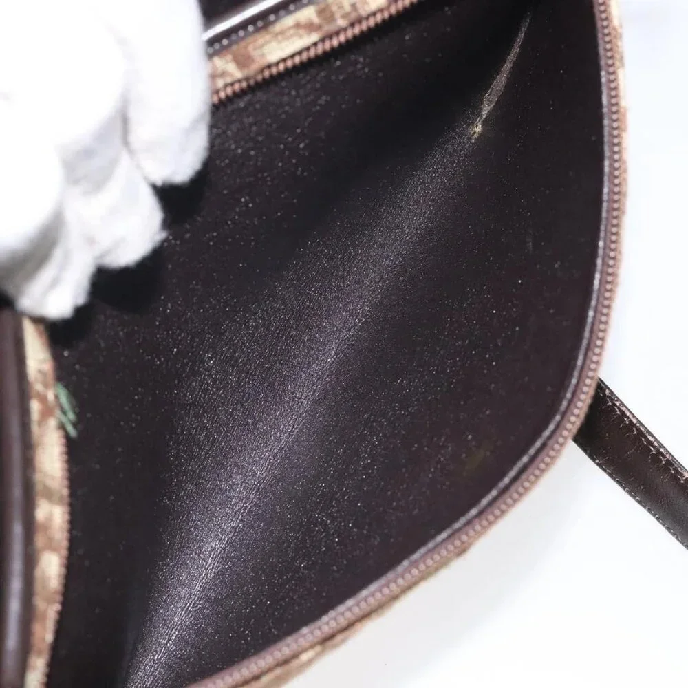 Christian Dior Trotter Canvas Shoulder Bag Brown Gold Auth 123499 - Picture 13 of 16